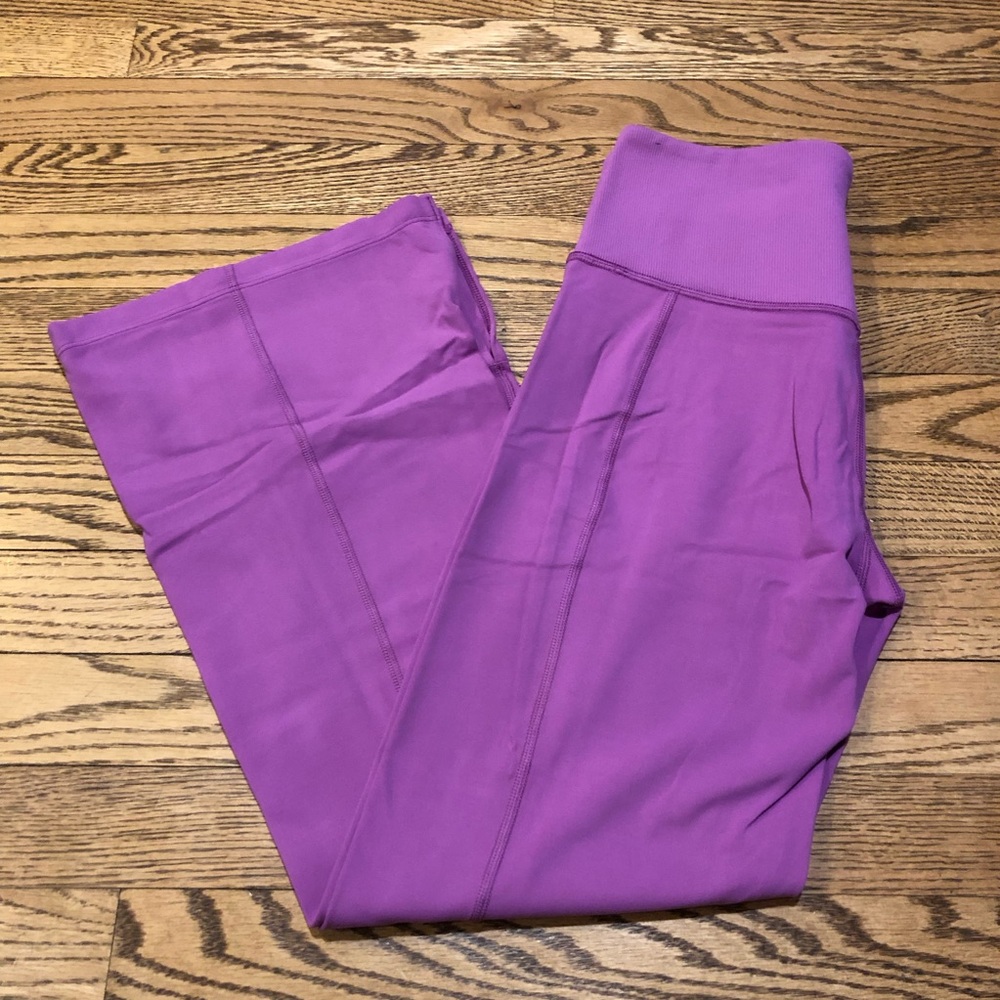 Athleta Barre Kick Flare Pants Purple